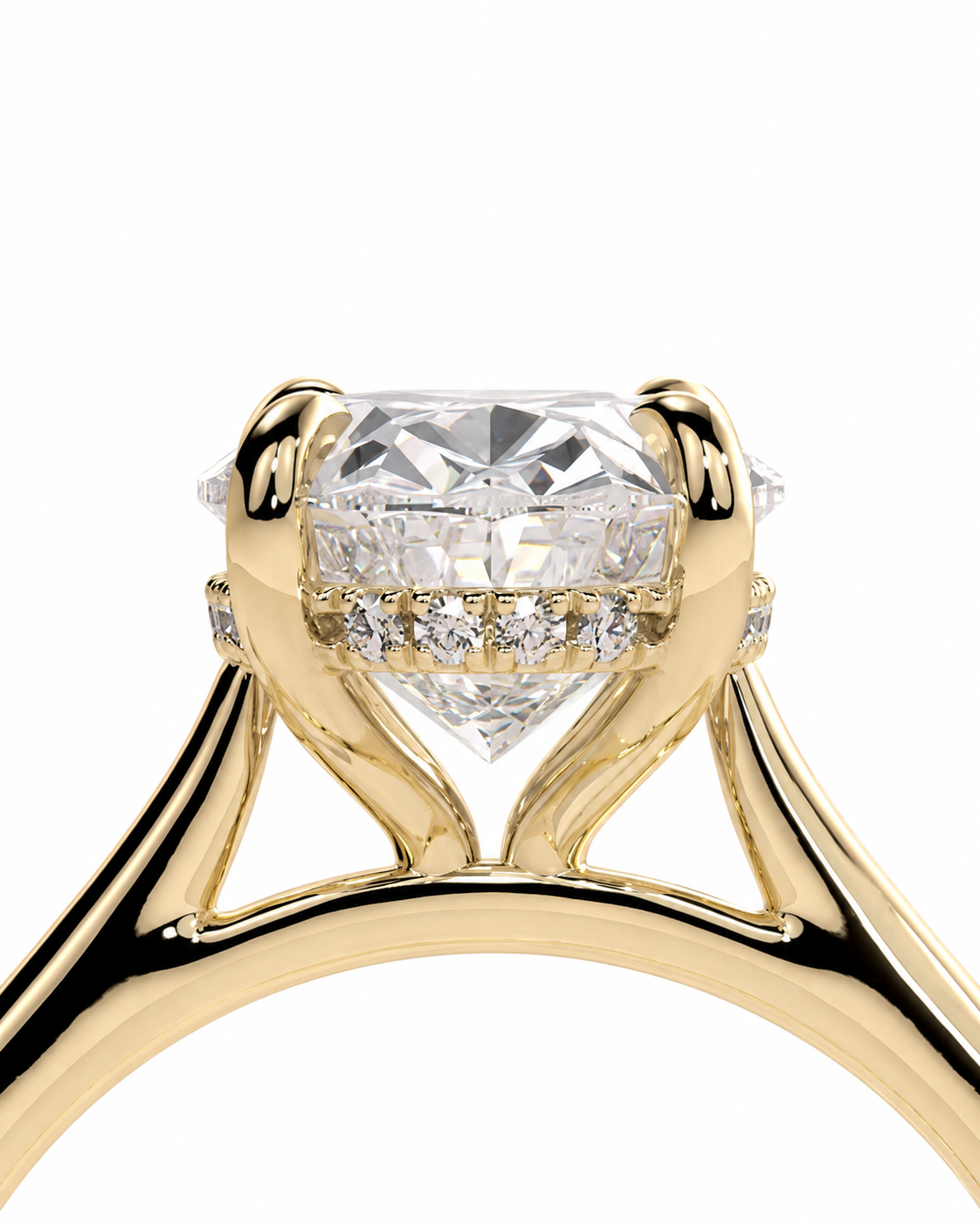 color_10K_YG, color_14K_YG &&Luxury oval moissanite ring with elegant solitaire design