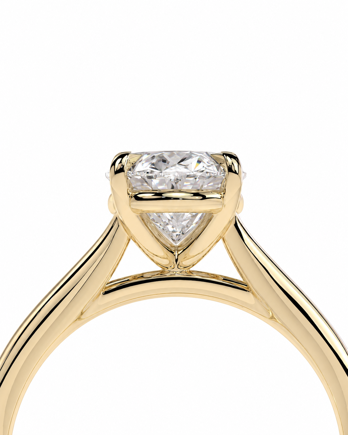 color_10K_YG, color_14K_YG &&Ring with open cathedral Oval moissanite engagement Ring
