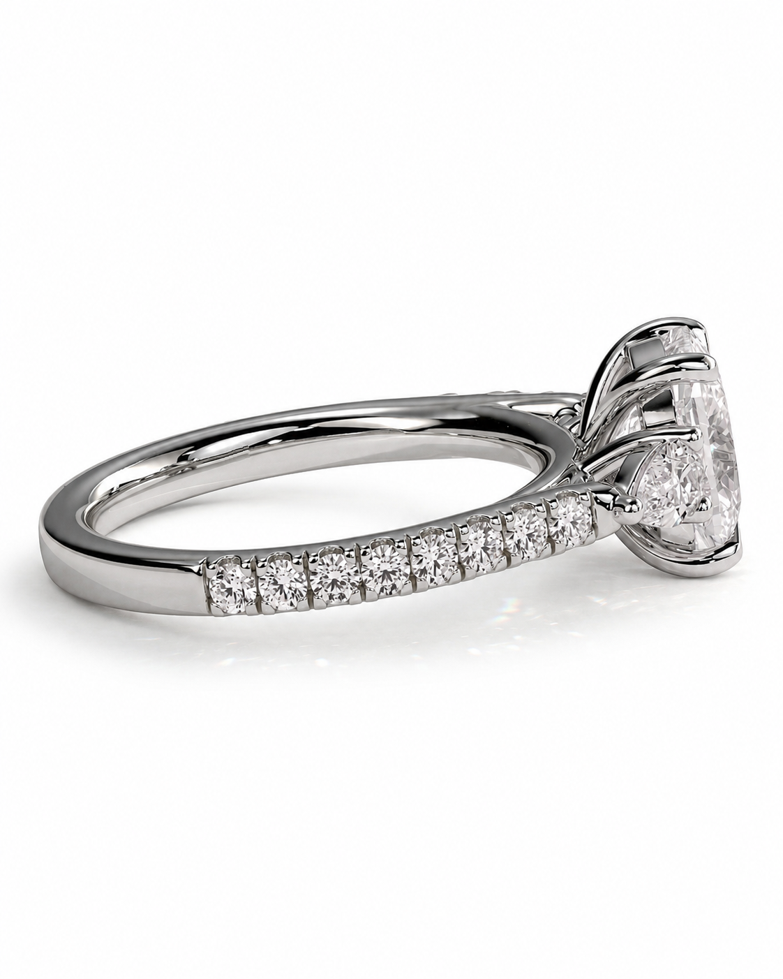 color_925_SIL,color_935_ARG,color_10K_WG, color_14K_WG &&A silver-toned diamond engagement ring with a marquise-cut center stone and a pave band, shown on a clean white background.