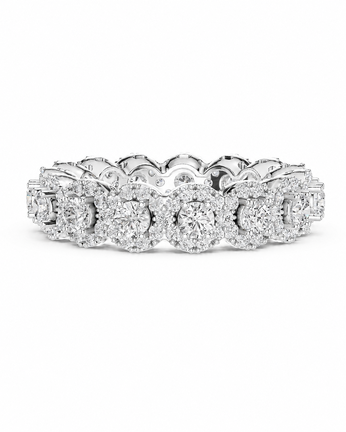 color_925_SIL,color_935_ARG,color_10K_WG, color_14K_WG &&	
A diamond eternity band ring in a silver-toned setting, featuring round-cut diamonds in a continuous row with a polished white background.