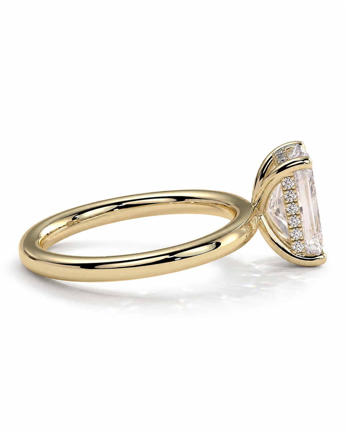 color_10K_YG, color_14K_YG &&A yellow gold ring with a large marquise-cut clear center stone and small pave-set accent stones on the setting, shown on a clean white background.