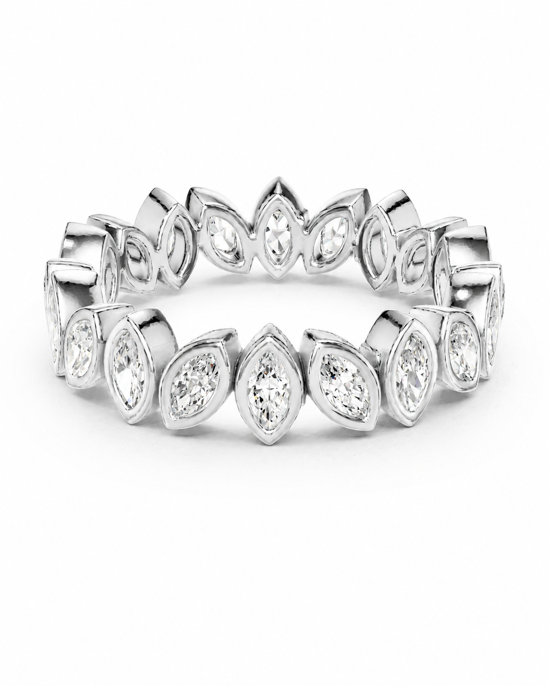 color_925_SIL,color_935_ARG,color_10K_WG, color_14K_WG &&	
A silver-toned eternity band ring featuring marquise-cut and round brilliant-cut clear stones, shown on a clean white background.