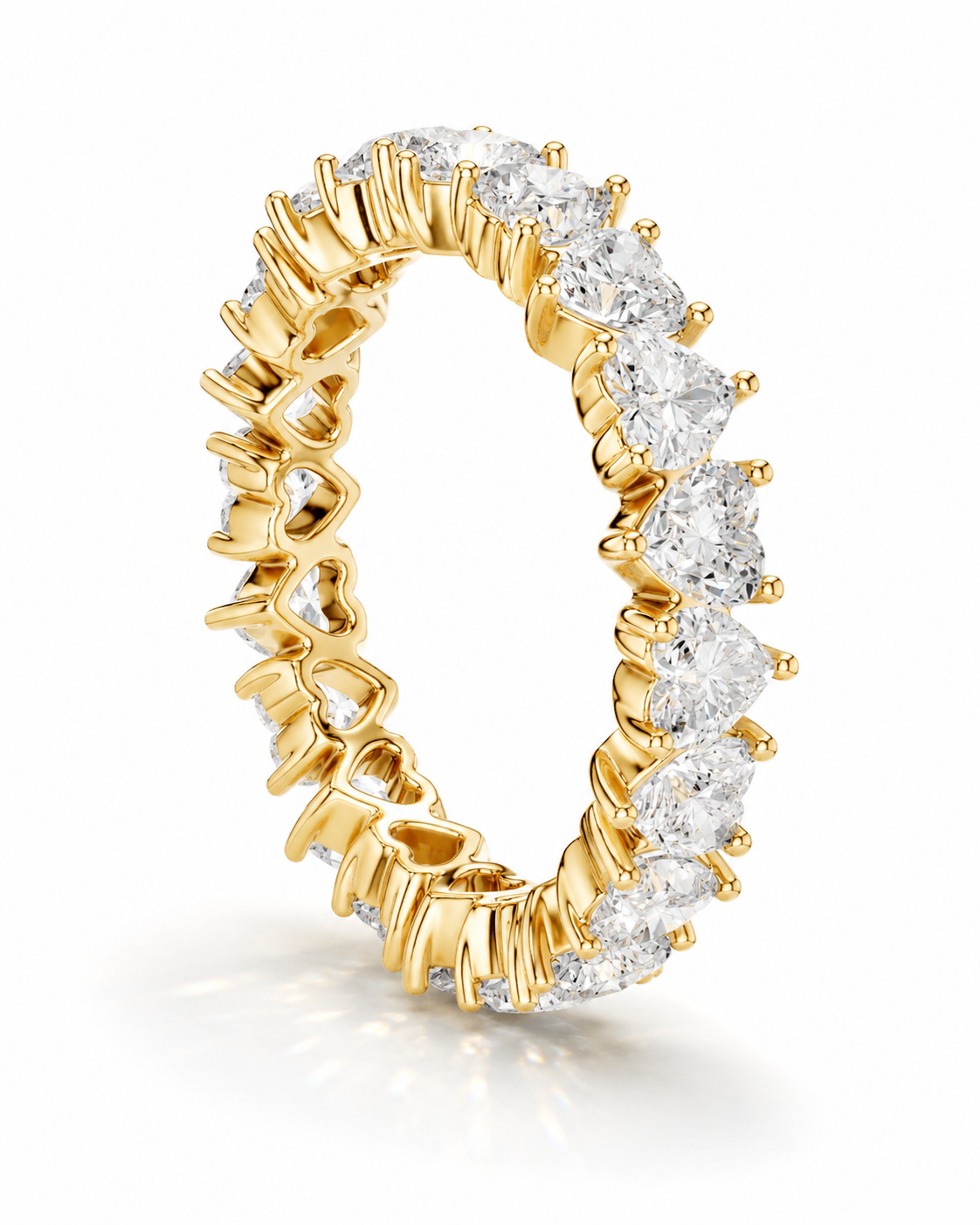 color_10K_YG, color_14K_YG &&	
A yellow gold eternity ring featuring a continuous channel setting of round brilliant-cut diamonds on a clean white background.
