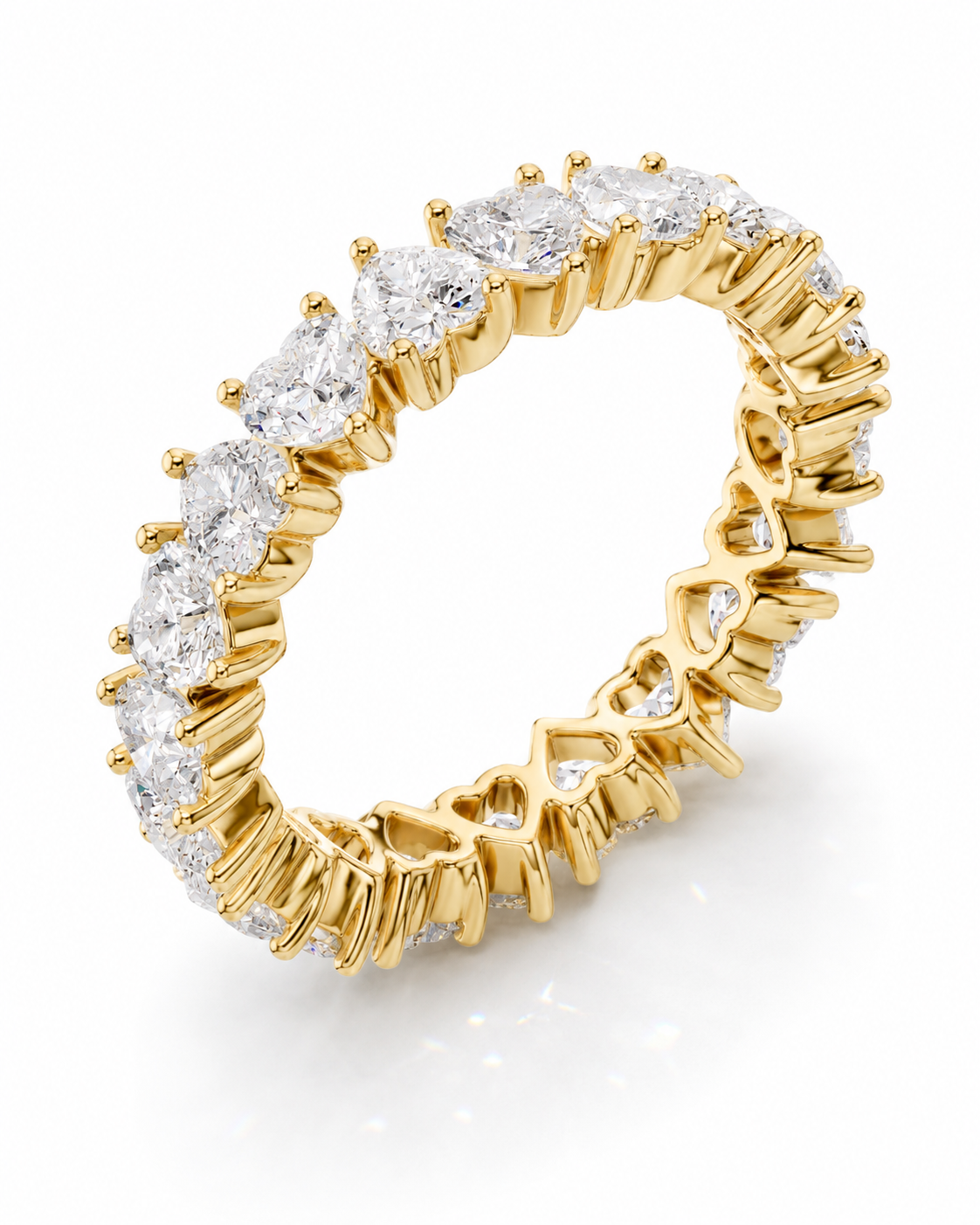 color_10K_YG, color_14K_YG &&	
A yellow gold eternity ring featuring a continuous row of round brilliant-cut diamonds set in a prong setting, shown on a clean white background.