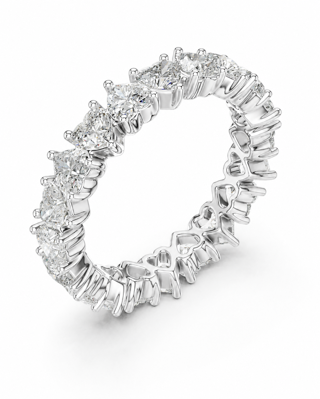 color_925_SIL,color_935_ARG,color_10K_WG, color_14K_WG &&	
A silver-toned eternity ring featuring a continuous row of round brilliant-cut diamonds in a prong setting, shown on a clean white background.