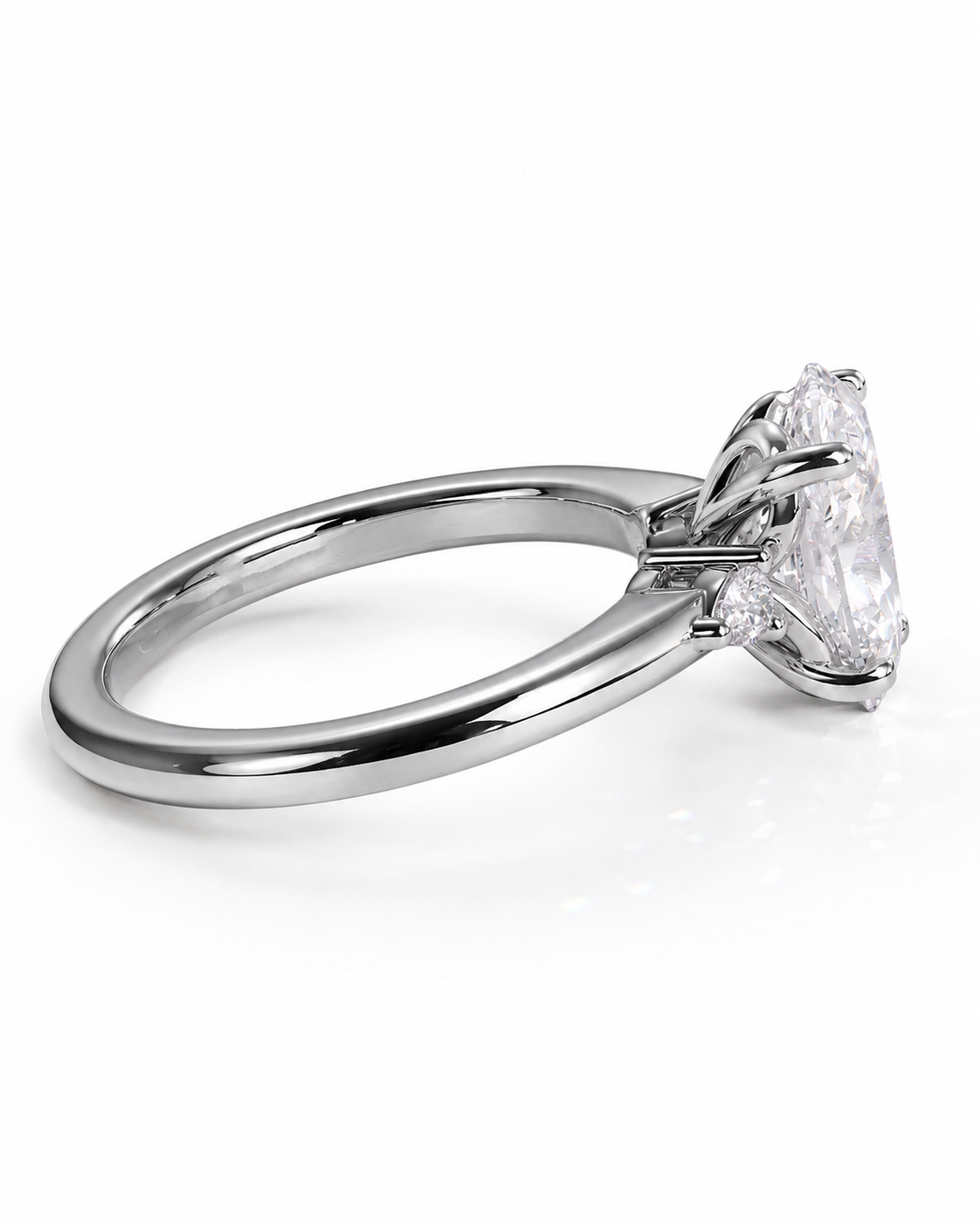 color_925_SIL,color_935_ARG,color_10K_WG, color_14K_WG &&A silver-toned diamond ring with a large oval-cut center stone in a prong setting, shown on a clean white background.