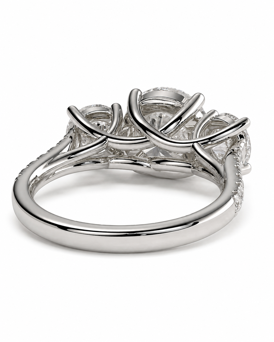 color_925_SIL,color_935_ARG,color_10K_WG, color_14K_WG &&A silver-toned diamond ring with a complex, swirling openwork band and multiple round-cut diamonds, shown on a clean white background.