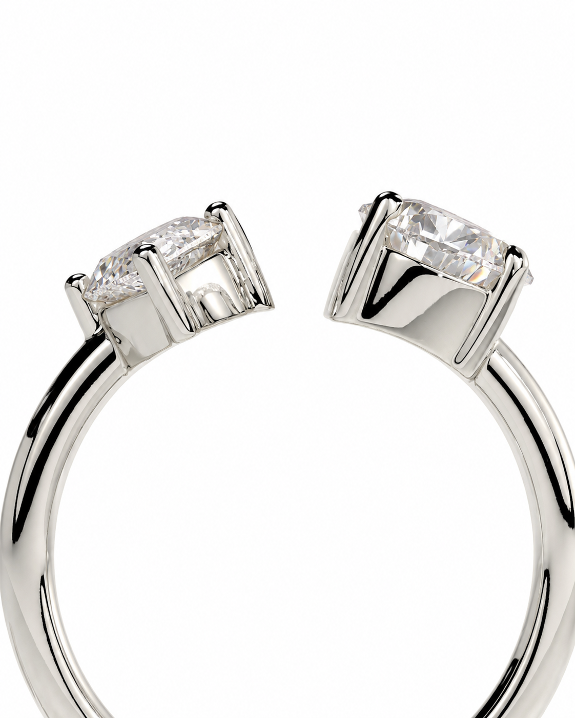 color_925_SIL,color_935_ARG,color_10K_WG, color_14K_WG &&Close-up of a silver-toned ring with a large clear rectangular gemstone in a prong setting, shown against a plain white background.