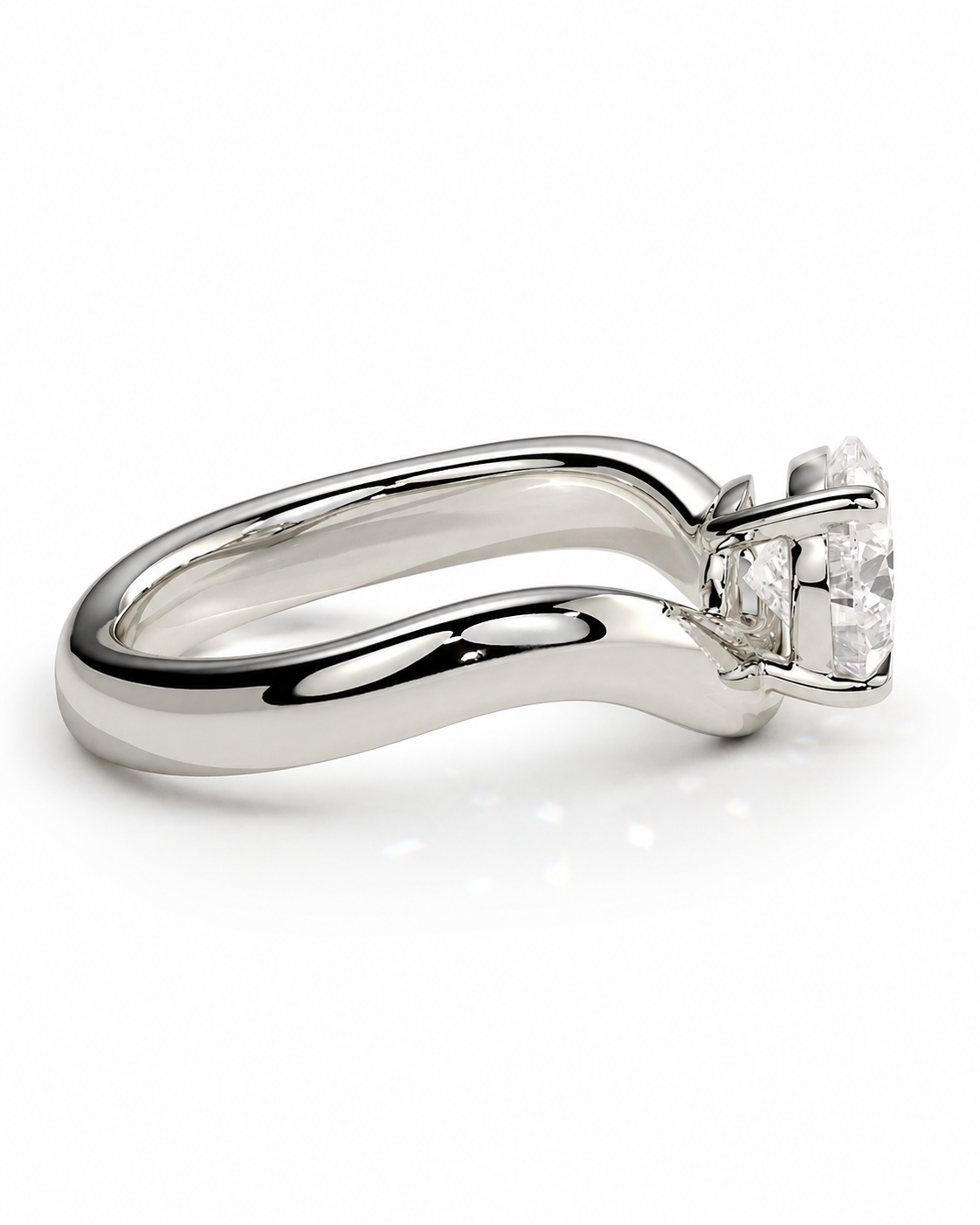 color_925_SIL,color_935_ARG,color_10K_WG, color_14K_WG &&A polished silver-tone solitaire ring with a clear round-cut gemstone, shown on a clean white background.