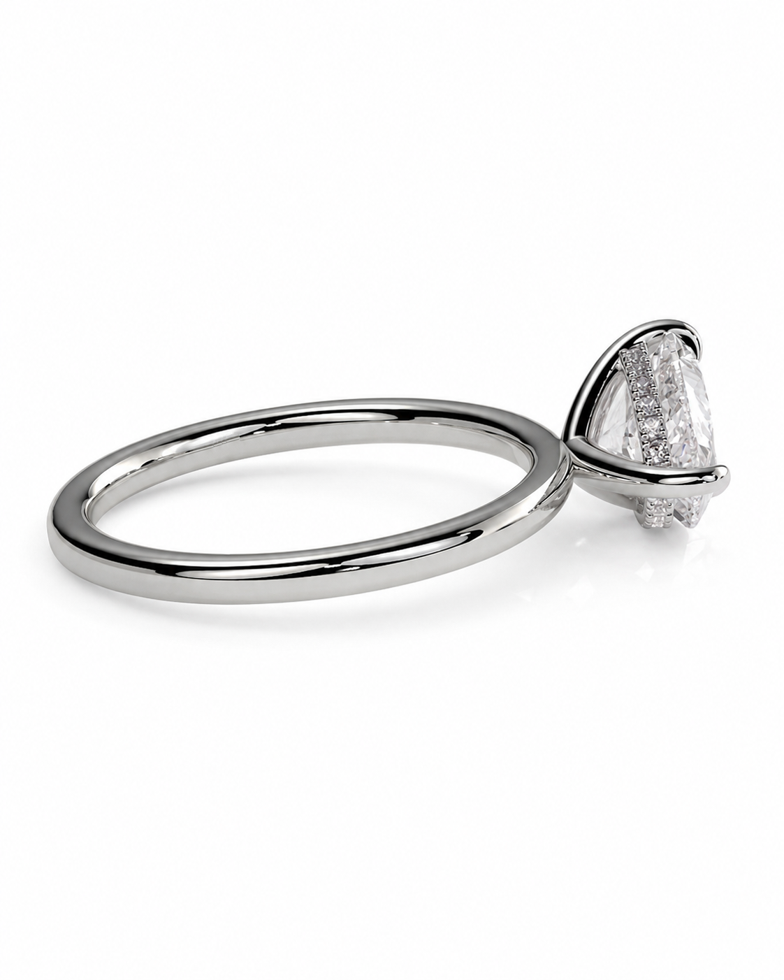 color_925_SIL,color_935_ARG,color_10K_WG, color_14K_WG &&A silver-toned solitaire engagement ring with a marquise-cut clear gemstone, shown on a clean white background.