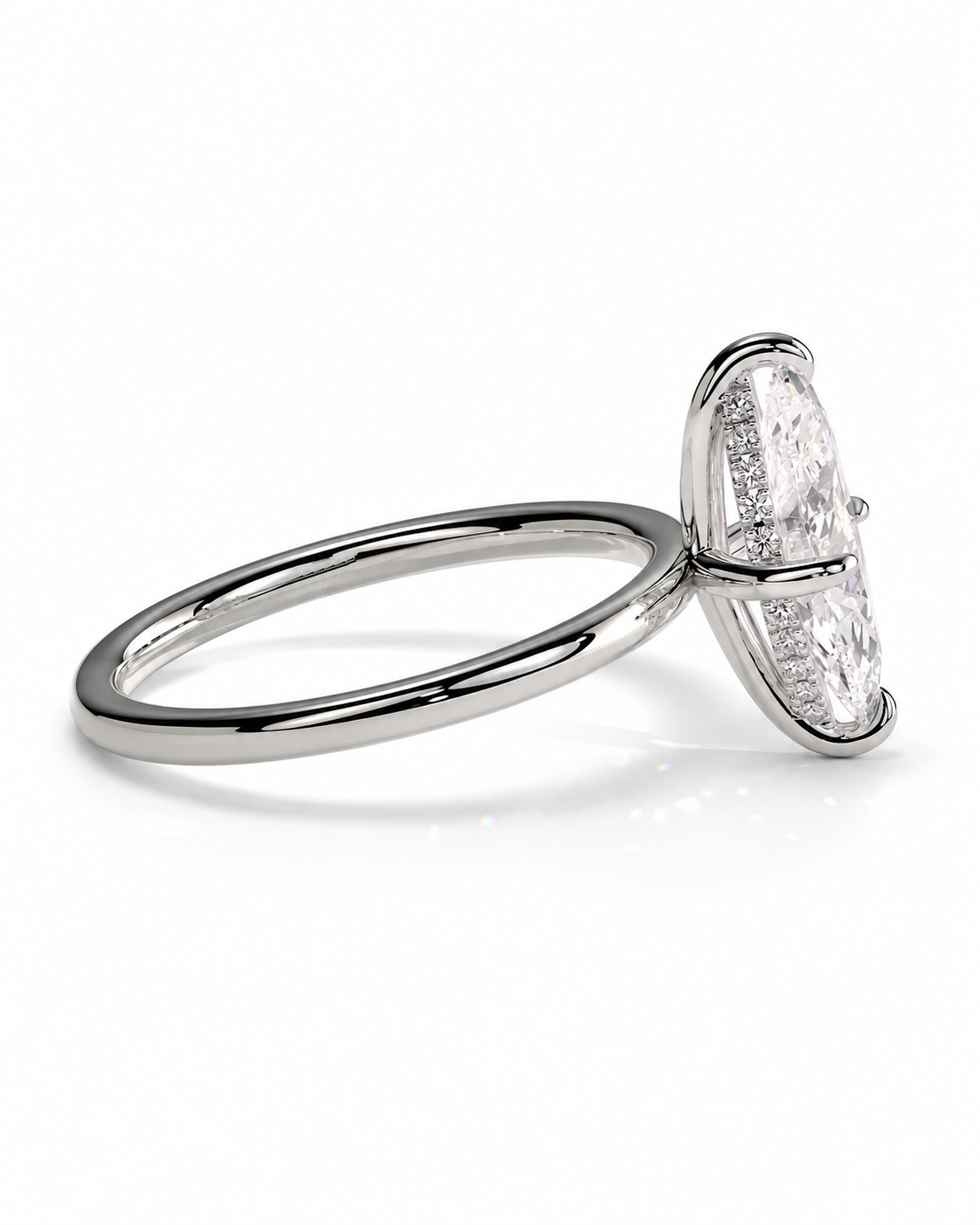 color_925_SIL,color_935_ARG,color_10K_WG, color_14K_WG &&A silver-toned diamond ring featuring a large marquise-cut center stone and smaller round diamonds along the band, shown on a clean white background.