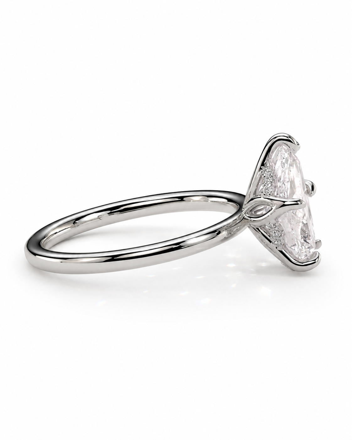 color_925_SIL,color_935_ARG,color_10K_WG, color_14K_WG &&A silver-toned ring featuring a large, clear marquise-cut gemstone in a prong setting, shown on a clean white background.