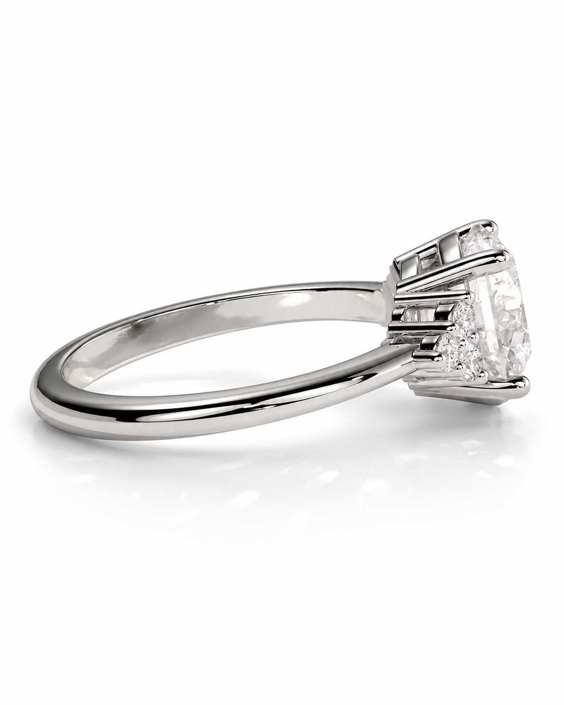 color_925_SIL,color_935_ARG,color_10K_WG, color_14K_WG &&A yellow gold diamond ring featuring a large oval-cut center stone and a pavé band with smaller round diamonds, shown on a clean white background.